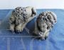 Pair of small sculptures of sleeping lions, inspired by Antonio Canova