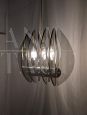 Vintage 2-light smoked glass pendant lamp