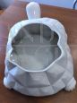 Large white Bassano ceramic container turtle