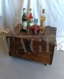 Vintage coffee table with wheels made from a wooden crate