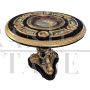 French Napoleon III style circular table with porcelains, late 20th century