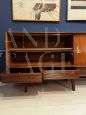 Italian sideboard with burgundy glass top, 1960s