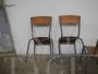 Set of 4 stackable gray Mullca chairs with light wood seat, 1960s