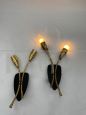 Pair of vintage brass wall lights
