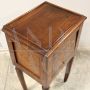 Louis Philippe bedside table in finely inlaid walnut, Italy 19th century