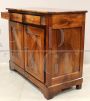 Antique Louis Philippe sideboard in walnut with three drawers, Italy 19th century