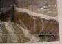 Snowy landscape, oil painting on cardboard, 20th century, signed