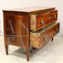 Antique Louis XVI chest of drawers in Rolo inlaid walnut, Italy 18th century