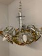 Mazzega chandelier from the 70s with 7 Murano glass flowers lights