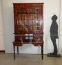 Antique showcase bookcase with writing desk, mid 19th century