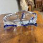 Clear and blue Murano glass centerpiece bowl, 1970s
