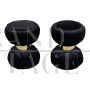Pair of hourglass ottomans stools in black velvet