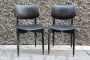 Pair of Cassina office chairs in black leather, 1950s
