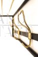 Vintage brass wall coat rack with hat rack