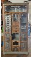 Industrial style metal and wood shop display cabinet        