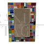 Design mirror with glass mosaic frame