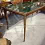 Italian mid-century table with green glass top