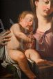 Antique oil painting on canvas depicting Madonna with sleeping child