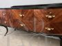 Italian Mid-century 50s chest of drawers in rosewood with burgundy glass top