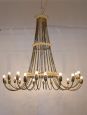 Vintage gold brass waterfall chandelier with 25 lights