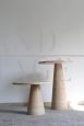 Pair of Eros series coffee tables by Angelo Mangiarotti in travertine marble