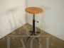 Adjustable round industrial stool with footrest, 1970s