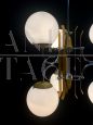 Modern antique chandelier attributed to Stilnovo with yellow structure