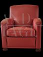 Pair of Frau armchairs model Tabarin in red leather