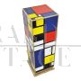 Pair of Mondrian style glass design columns