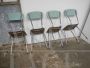 Set of 4 speckled green formica dining chairs, 1960s