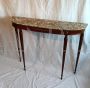 19th century antique style console table with marble top and pin legs