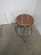 Vintage industrial 3 foot stool with footrest, 1980s