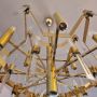 Large chandelier by Gaetano Sciolari in brass and crystal