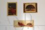 Triptych of paintings by Antonio Minezzi on aged papers                       
                            