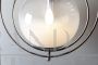 Pair of Mazzega wall lights in glass with steel rings