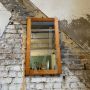 Brutalist style rectangular solid pine mirror, 1980s-90s