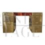 Design desk in brass and briar with filing drawer unit