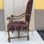 19th century throne armchair in walnut