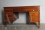 Antique Italian Lombard 18th century walnut center desk with drawers
