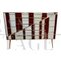 Dresser of 4 drawers in white and burgundy glass