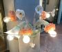 Murano glass wall lamp with flower bouquet