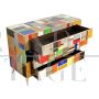Vintage chest of drawers covered in multicolored Murano glass, 1980s