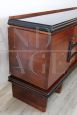 1930s Art Deco sideboard with black glass top