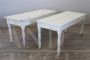 Pair of antique rustic tables in white lacquered poplar, 19th century    