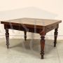 Antique extendable draw-leaf table in walnut, Italy 19th century