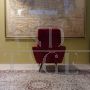 Vintage red velvet armchair