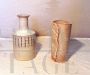 Glazed ceramic bottle and vase by Menozzi, 1970s     