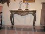 Antique carved and gilded console with alabaster top