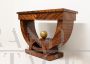 Art Deco style console table in mahogany with gilt sphere, 1980s