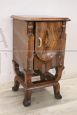 Art Deco bedside table decorated in walnut briar